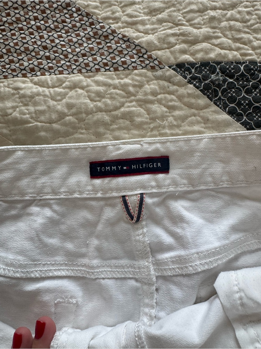 Tommy Hilfiger White Denim Skirt with Signature Logo (12)